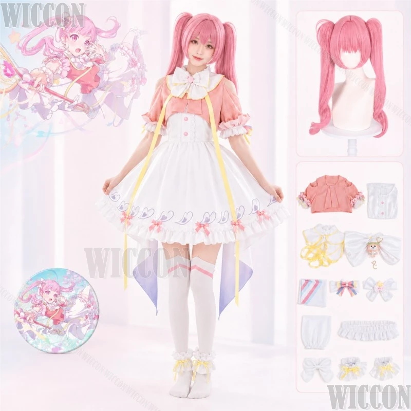 

Otori Emu Game Project Sekai: Colorful Stage! Cosplay Pink White Lolita Sweet Dress Pink Wig Woman Halloween Navidad Carnaval