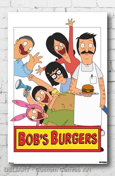 

BOB'S BURGERS - KEY ART Canvas Poster Custom Size Available Room Decoration Home Decor Wall