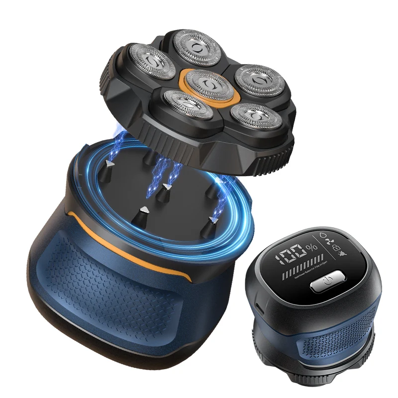 

Komingdon, новый дизайн, бритвы с магнитной 6D лезвием, водостойкий станок для влажного и сухого бритья, перезаряжаемая электрическая бритва для мужчин