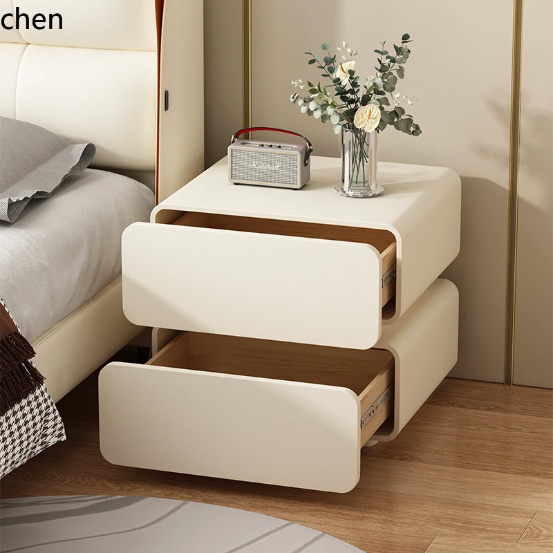 ZML Massivholz Hochwertiger Nachttisch Moderner Einfacher Freistehender Schlafzimmer-Aufbewahrungsschrank
