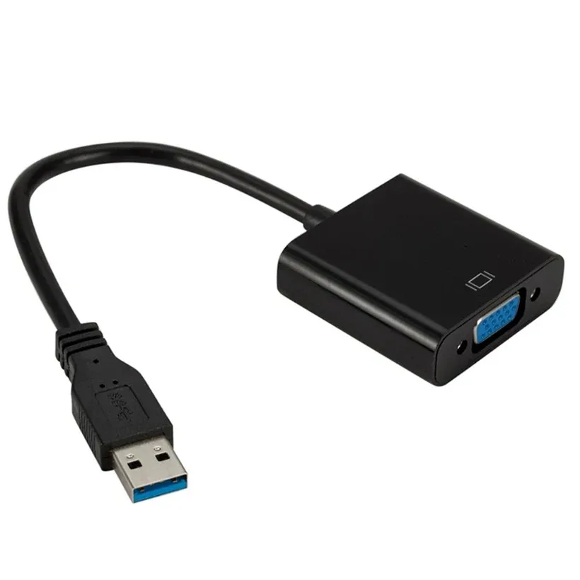 MnnWuu USB 3.0 do Adapter VGA zewnętrznej karty graficznej z wyświetlaczem lustrzanym konwerter wyświetlacza dla Win 7/8/10 Laptop 1080p