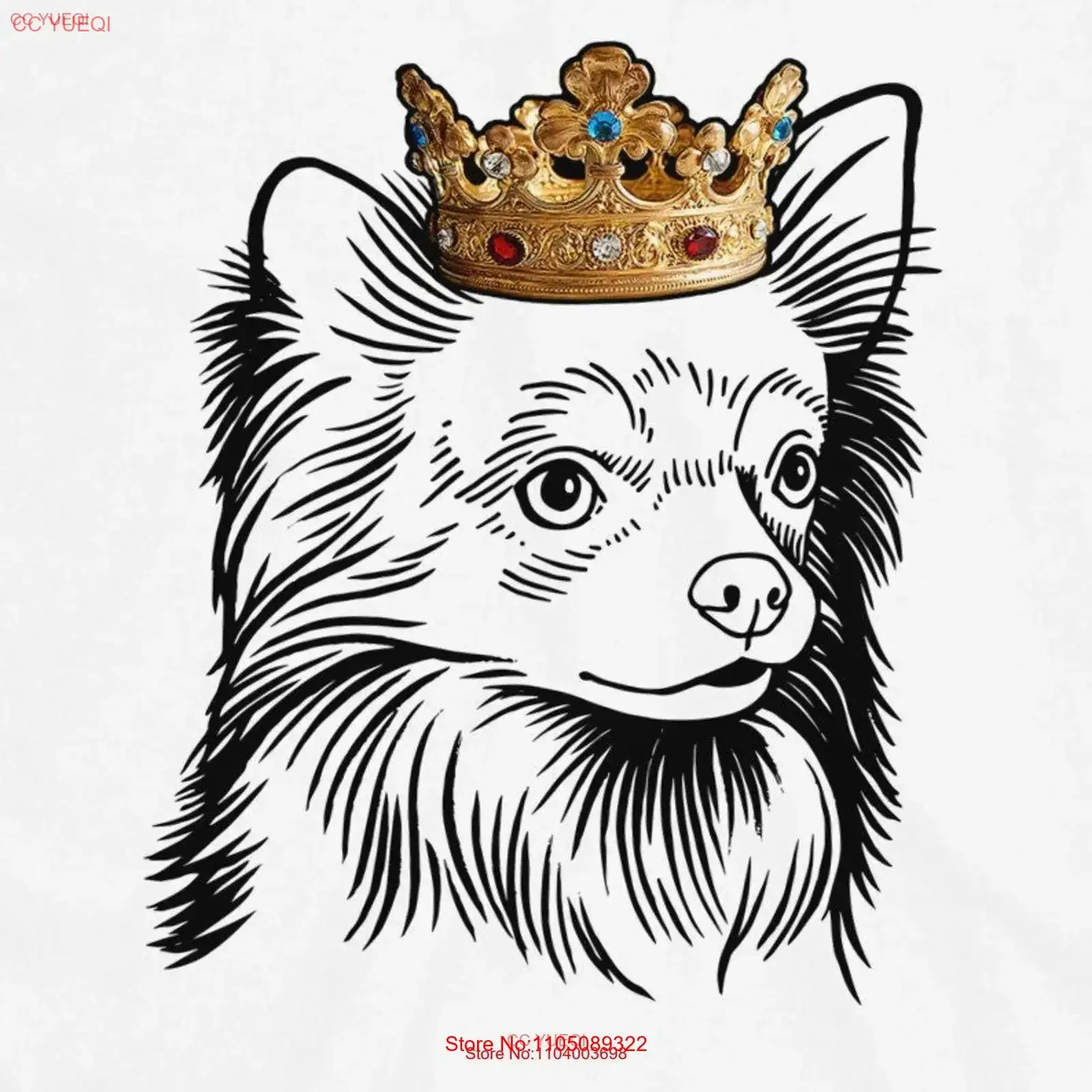 

Chihuahua T Shirt Long Haired Wearing Crown vintage Washed streetwear Breathable Slightly graphic Soft Versatile Comfortable