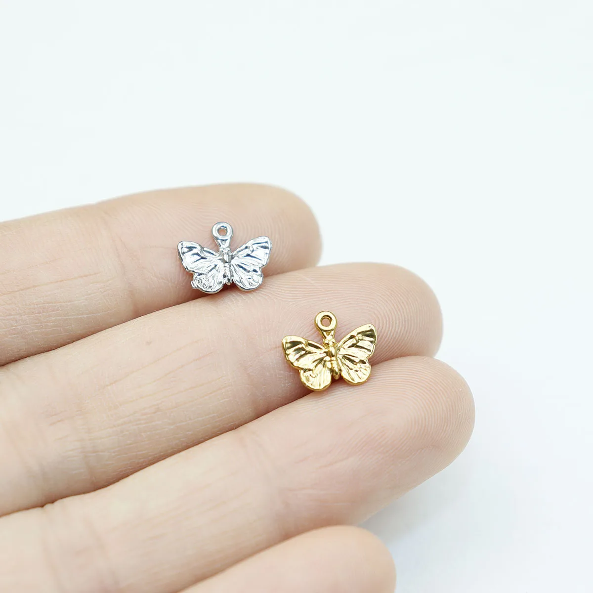 Image of 5 Stück Edelstahl Schmetterling Modeschmuck Zubehör Komponenten Charms DIY Handwerk PVD Vakuumplatte Wasserdicht Antiallergisch
