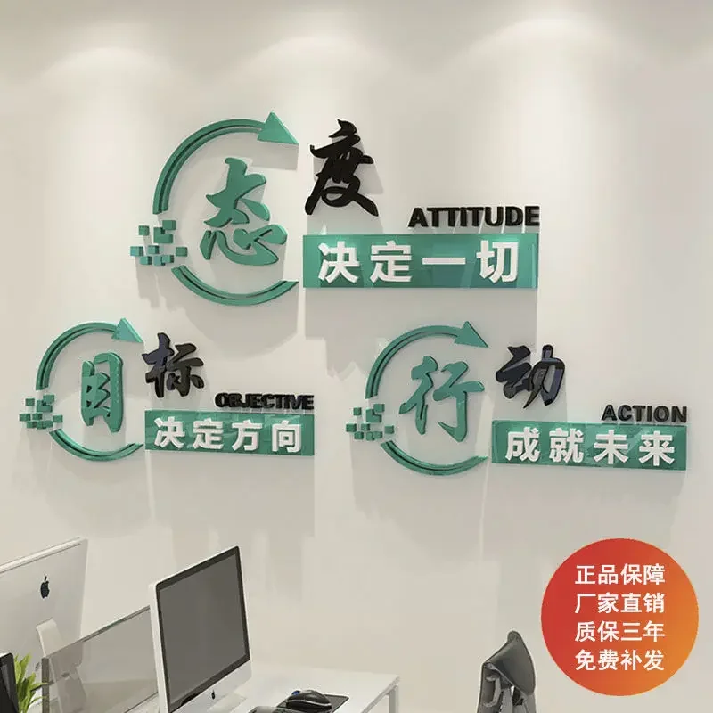 Office inspirational slogan wall sticker company corporate culture wall conference room background wall team
