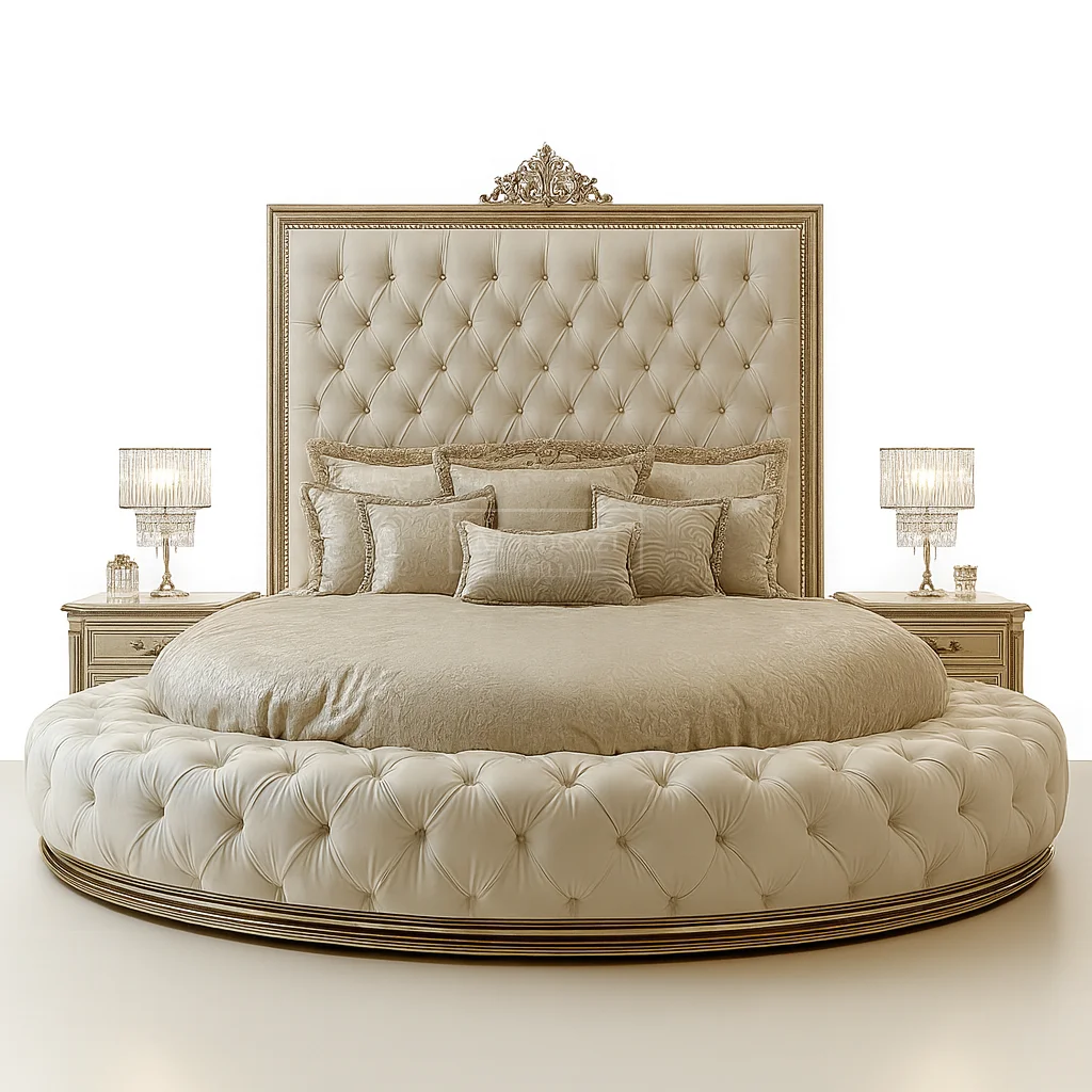 ！@Luxury Adjustable Upholstered Bed Tufted Fabric Headboard Modern King Size Bedroom Furniture Elegant Soft Padded Villa Hotel