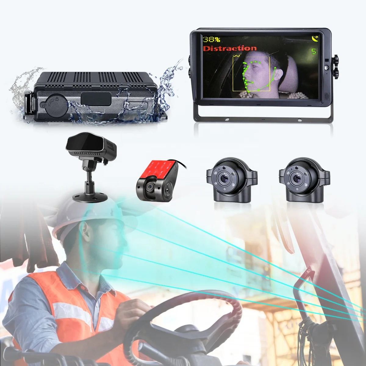 STONKAM 4G GPS Fleet Management Mobile DVR Device with  AI ADAS DMS BSD IP69K Passenger Counting 1080P API