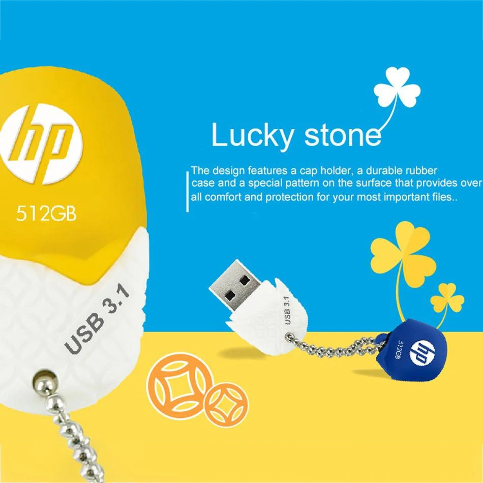Originele HP 128 GB USB Flash Drive USB3.1 Pendrive voor PC USB Key Geheugen USB Stick met Case Luck Stone Type