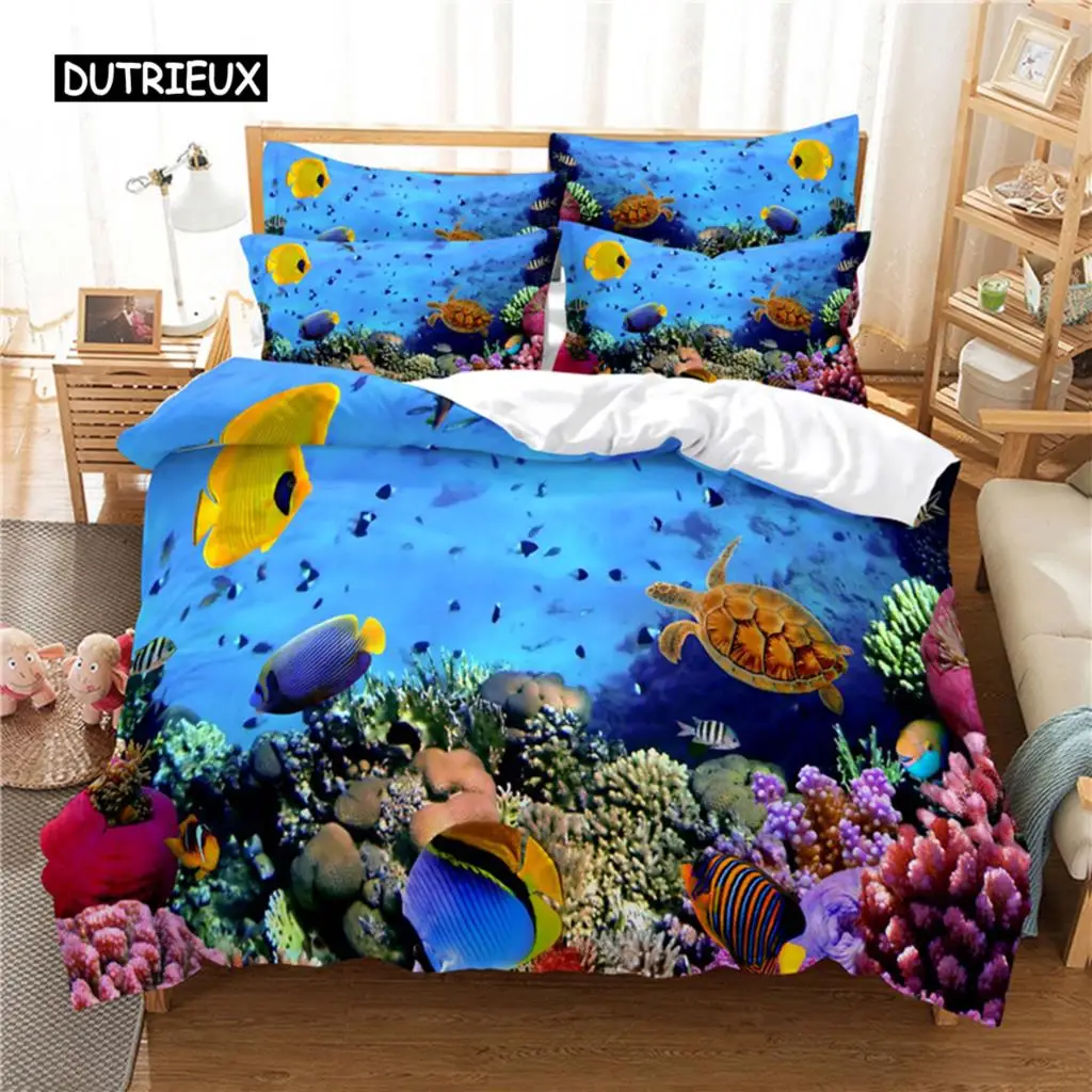 

Underwater Water World Bedding Set Duvet Cover Set 3d Bedding Digital Printing Bed Linen Queen Size Bedding Set Fashion Design