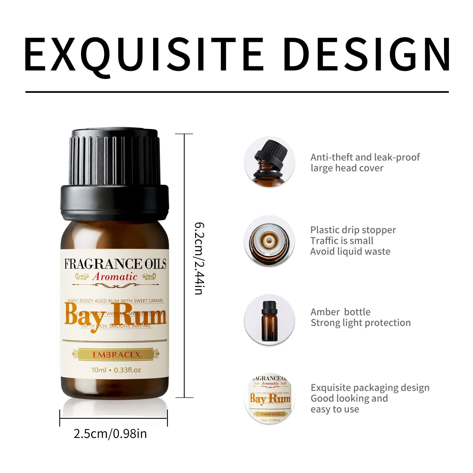 10ml Bay Rum Fragrance Oils Reed Diffuser Oil Bay Rum Funny Gifts DIY Candle Making Diffusion Humidifier
