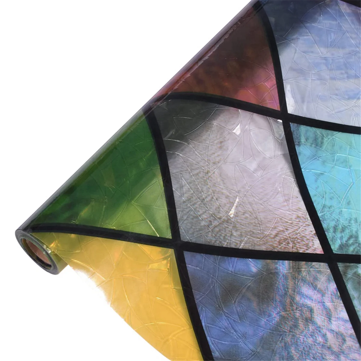 Privacy Window Film, Stained Glass Rainbow Window Tint, Glue Free 3D Decorative Window Stickers for Home, Office 45cm