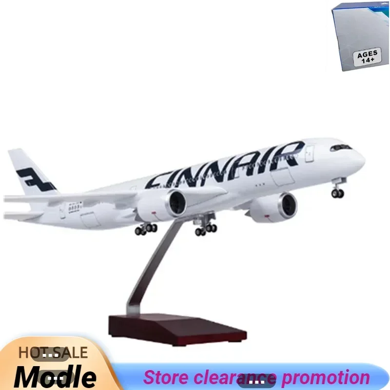 

47CM 1/142 Scale Model FINNAIR Airline Diecast Plastic Resin Airplane Airbus A350 With Light and Wheel Collection Display Toys