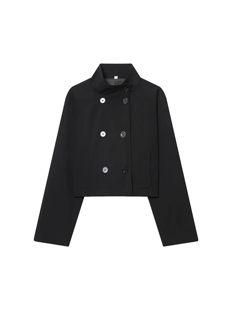 

2025 Women Autumn Jacket Coats Causal Solid Double Breasted Female Elegant Street Jackets Outerwear Clothing