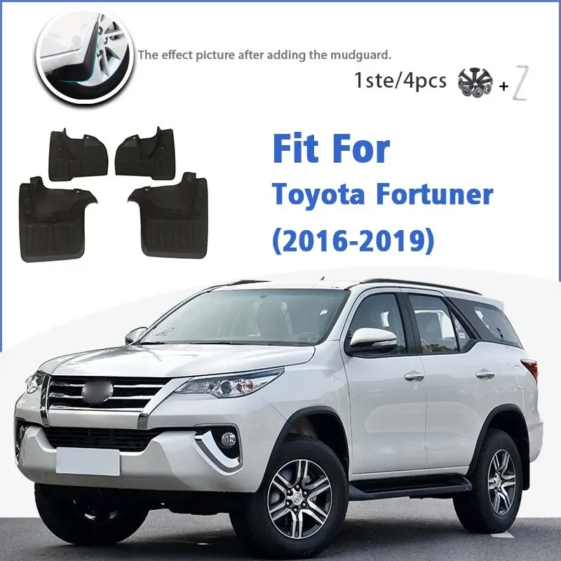 For Toyota Fortuner 2016 2017 2018 2019 Mud Flap Guards Splash Mudguard Fender Mudflaps Car Accessories Front Rear 4pcs