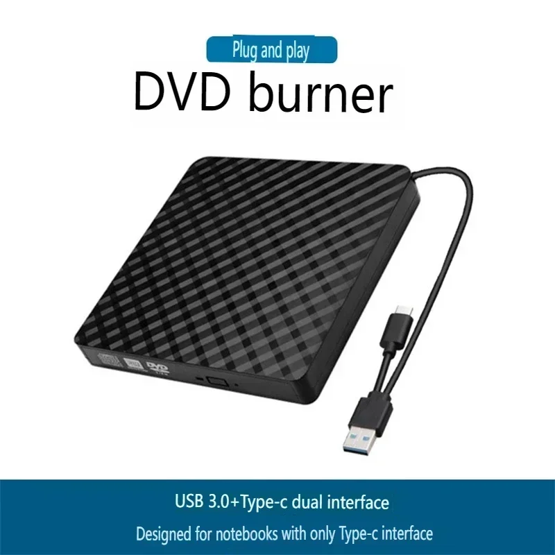 2in1 USB3.0 TypeC Slim External DVD RW CD Writer Drive Burner Reader Player Optical Drives For Laptop PC DVD Burner DVD