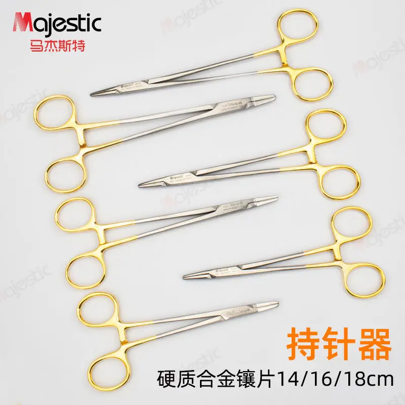 Medical needle holder, stainless steel thick and thin needle suture clamp, straight elbow, double eyelid cosmetic surgical tool