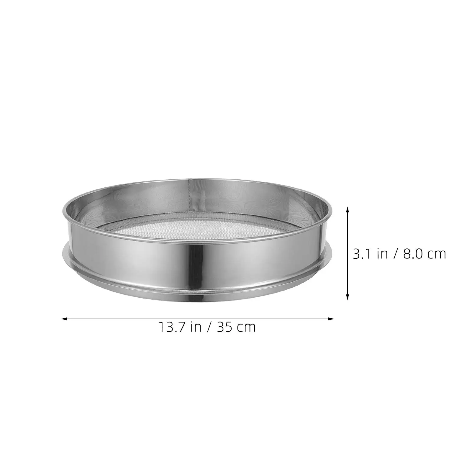 1pcs 35 Cm Stainless Steel Garden Soil Sifter Large Mesh Sieve For Compost Sand Sorting Bonsai Planting Gravel Screening Tool view 6