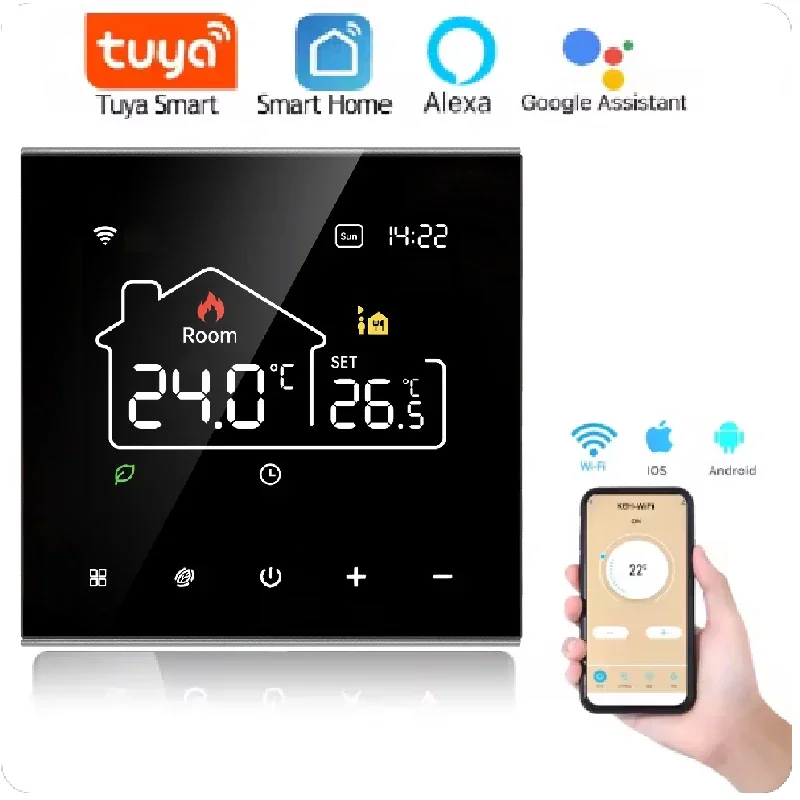 2025 New Tuya WiFi Smart Thermostat Electric Heating Water Gas Boiler Temperature Controller Work With Alexa, Google Home, Alice