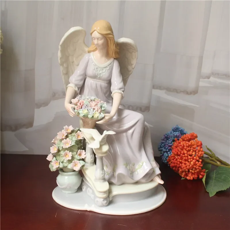 

tail goods Spanish elegant ceramic angel flower fairy ornaments exquisite home birthday gift collection