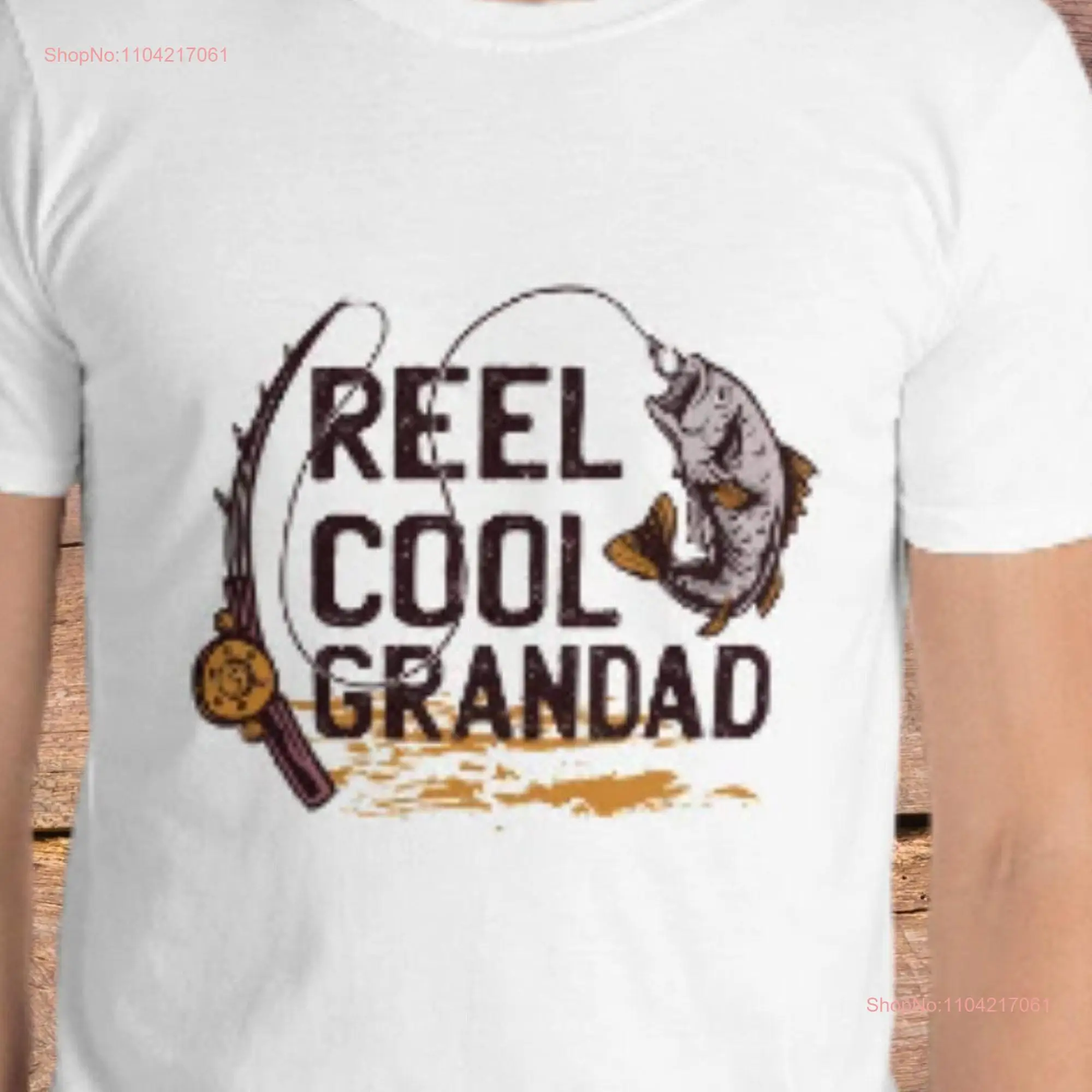 Reel Cool Grandad T shirt Fishing Birthday for Men long or short sleeves