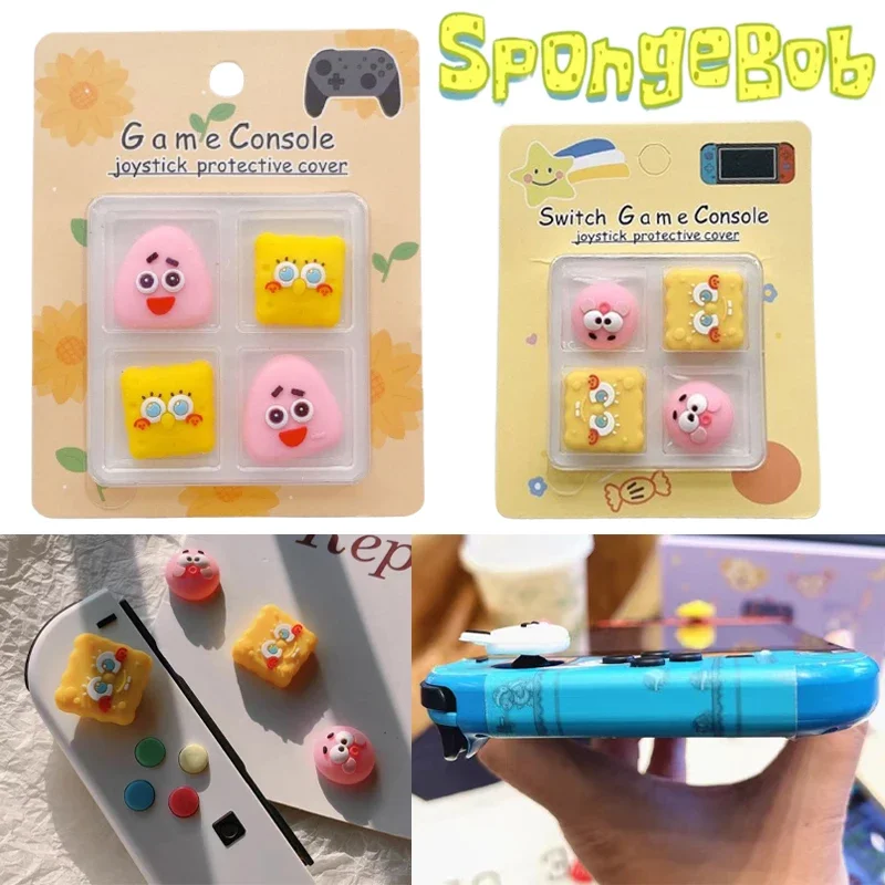 SpongeBob Patrick Star Case for Nintendo Switch NS Lite OLED Anime Thumb Stick Grip Cap Controller Gamepad Thumbstick Soft Cover