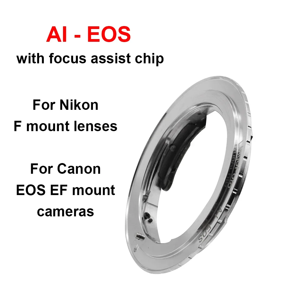 AI-EOS Mount Adapter Ring Met Signaal Bevestiging Chip Voor Nikon F Mount Lens Canon Eos Ef Mount Camera 5D,5DII,5Diii, 6D,7D
