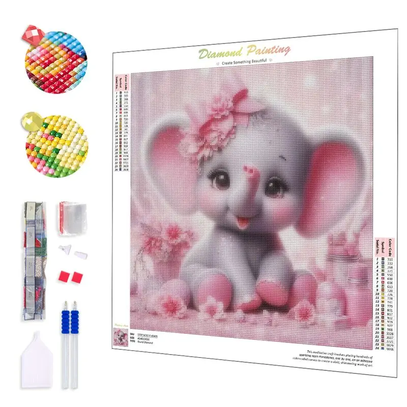 GATYZTORY Diamond Painting Elephant Animals Craft Kit Diamond Embroidery Mosaic Full Layout Sale Cross Stitch Home Decoration