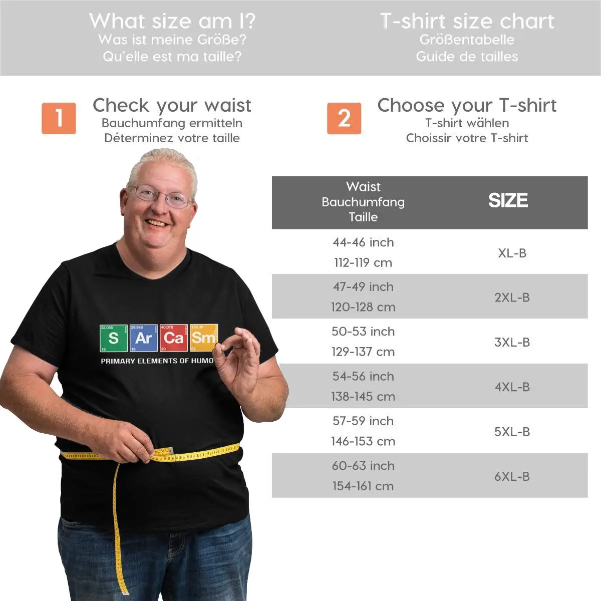 Men's Sarcasm Primary Element Of Humor 100% Cotton printed Tops men clothing O Neck Big Tall Tee Shirt Large 4XL 5XL 6XL T-Shirt