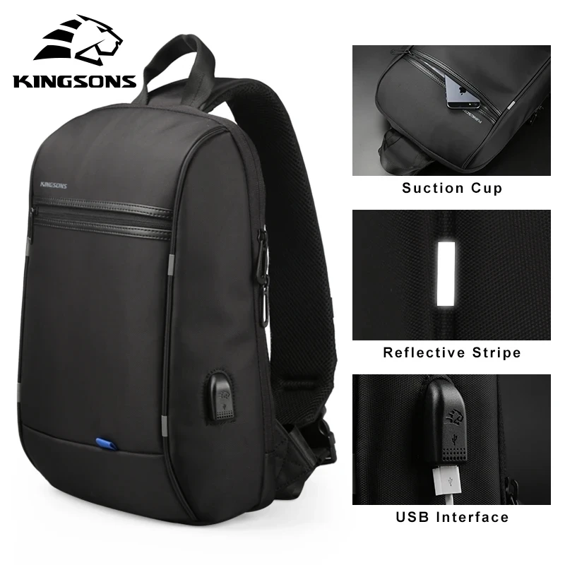 Kingsons Single Shoulder ipad bag Men Waterproof Laptop Backpack 13/13.3 inch Mini School Bags for Boys