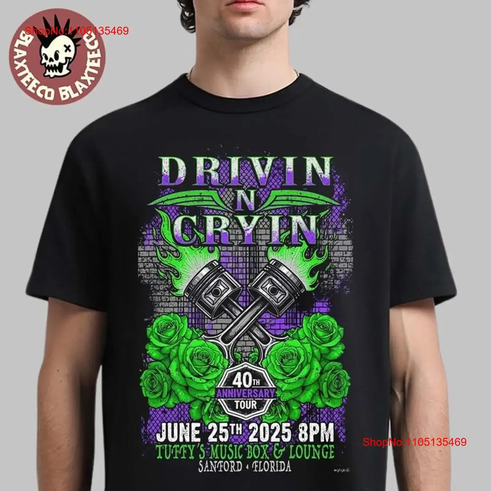 Drivin N Cryin Sanford FL 2025 Poster June 25 At Tuffy s Music Box T Shirt vintage Washed graphic Slightly Comfortable