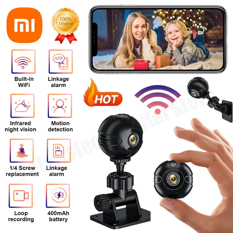 Xiaomi Mini WiFi Wireless IP Camera Mobile Monitor HD Night Vision Baby Remote Monitor Camera Security Infrared Bicycle Recorder