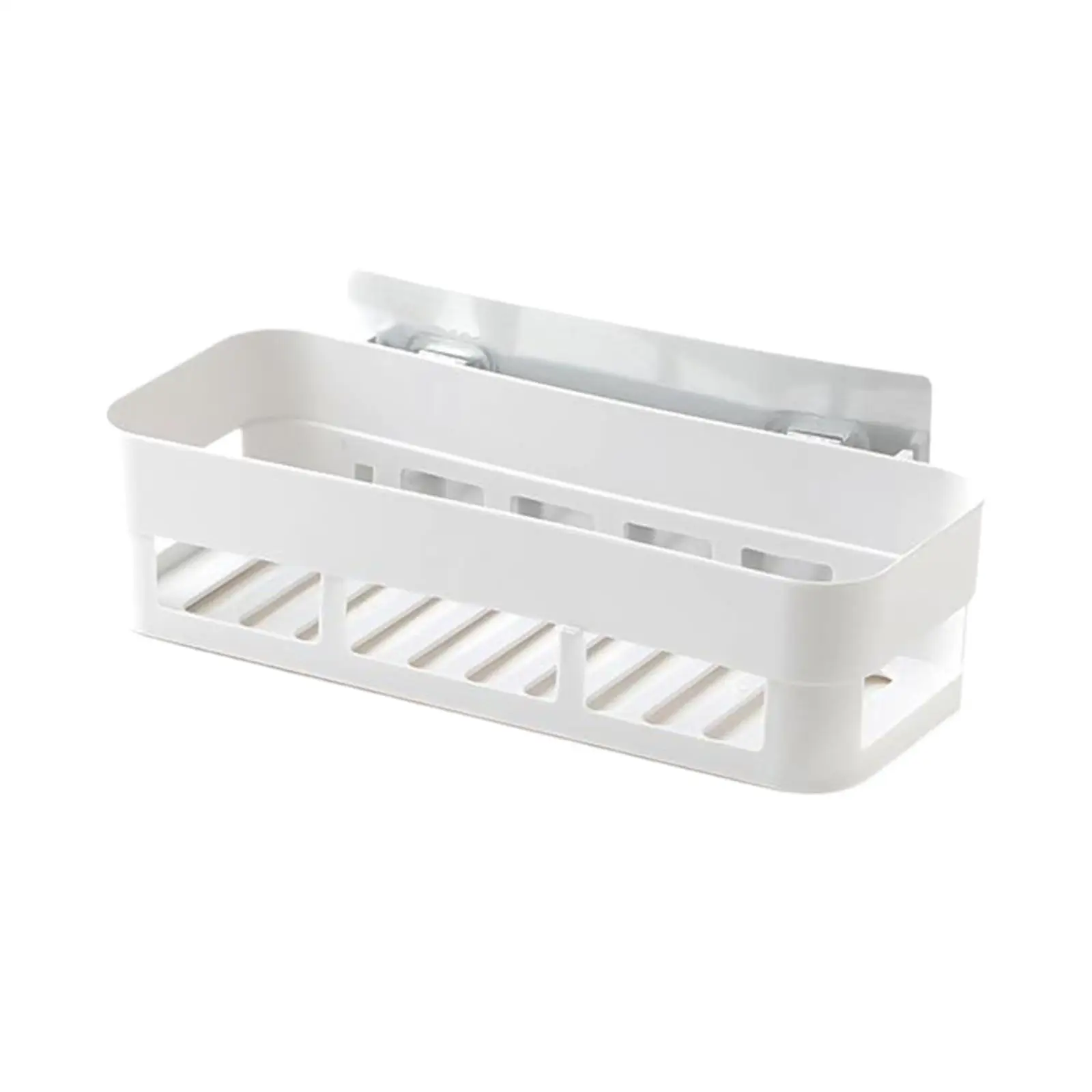 Adhesive Suction Wall Rack Shower Caddy Plastic Organizer Storage Shelf for Bathroom Kitchen Cabinet Shampoo Holder Towel Hook
