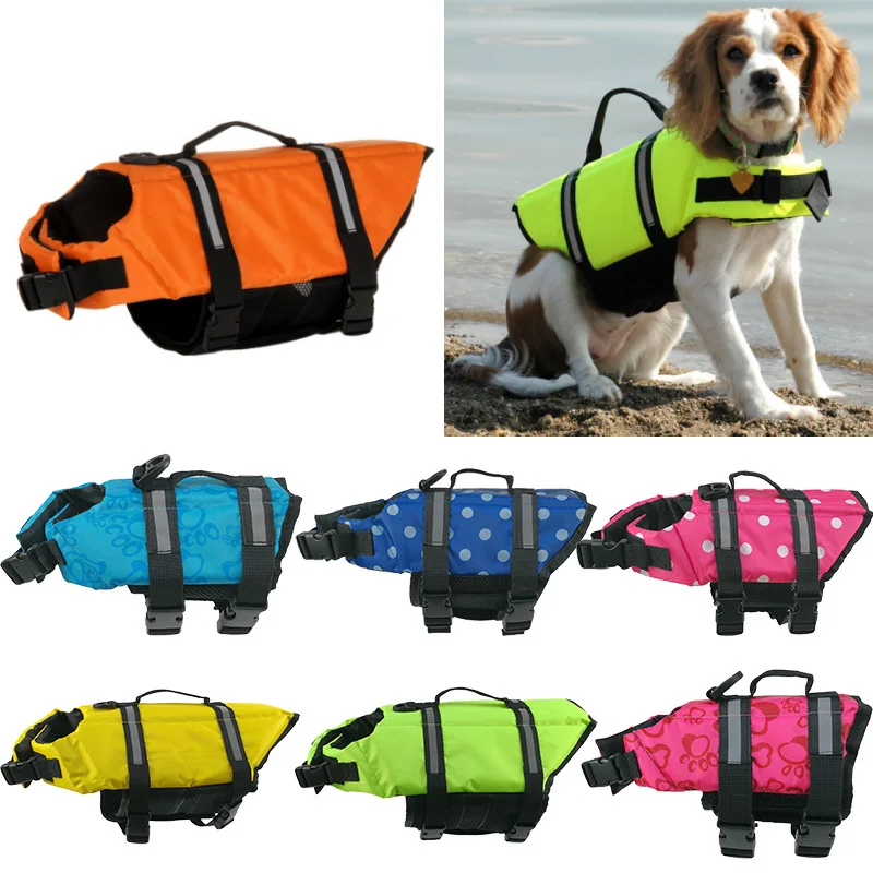 Summer Dog Life Vest Jacket Reflective Pet Clothes Puppy Swimwear Medium Large Dog Life Jacket Safety Swimming Suit Dog Supplies