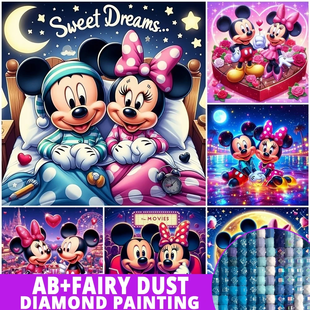 Fairy Dust AB Disney Mickey Minnie Mouse Diamond Painting New Arrival Mosaic Cartoon Cross Stitch Kit Kit Home Decor Gift