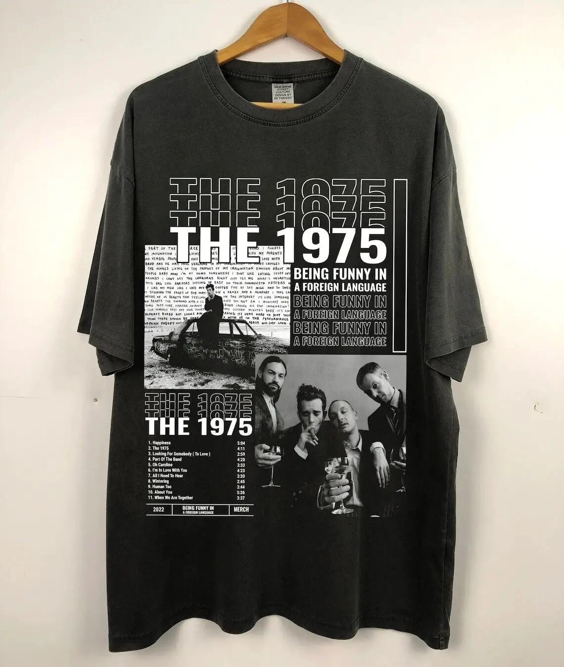 The 1975 Being Funny in a Foreign Language Tracklist T Shirt For Fans Music long or short sleeves