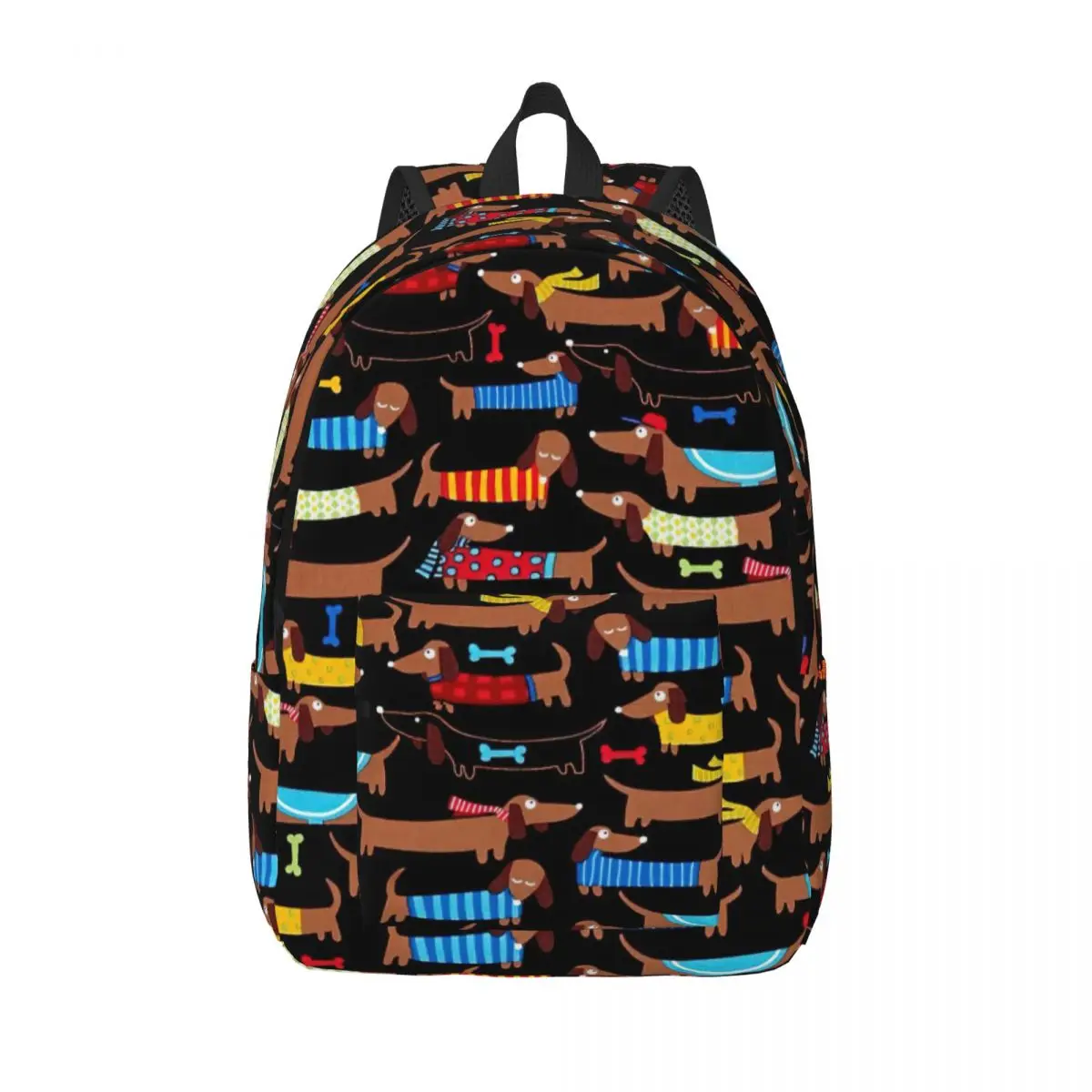 Retro Dog Dachshund for Men Women Student School Bookbag Animal Cartoon Daypack Middle High College Travel