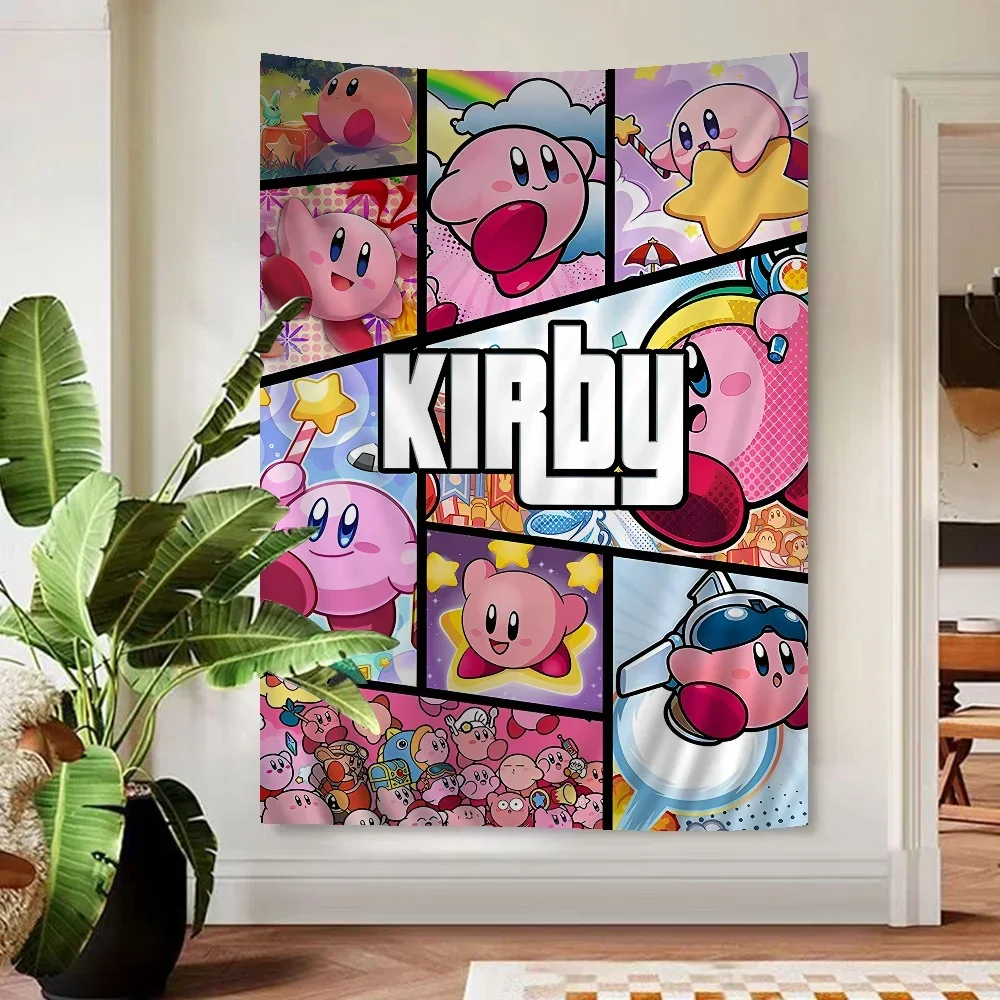 Cartoon Cute K-Kirby DIY Wall Tapestry for Living Room Home Dorm Decor Wall Art Decor