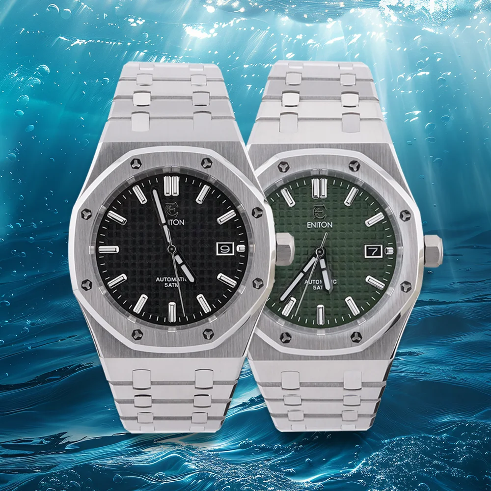 Relojes ENITON de 41mm a prueba de agua para hombre, reloj de lujo con luz nocturna de negocios, reloj para hombre con luz nocturna de negocios