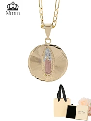 Virgin Mary Jewelry Pendant Necklace Copper Brass Miraculous Medal Catholic Our Lady of Guadalupe Gift