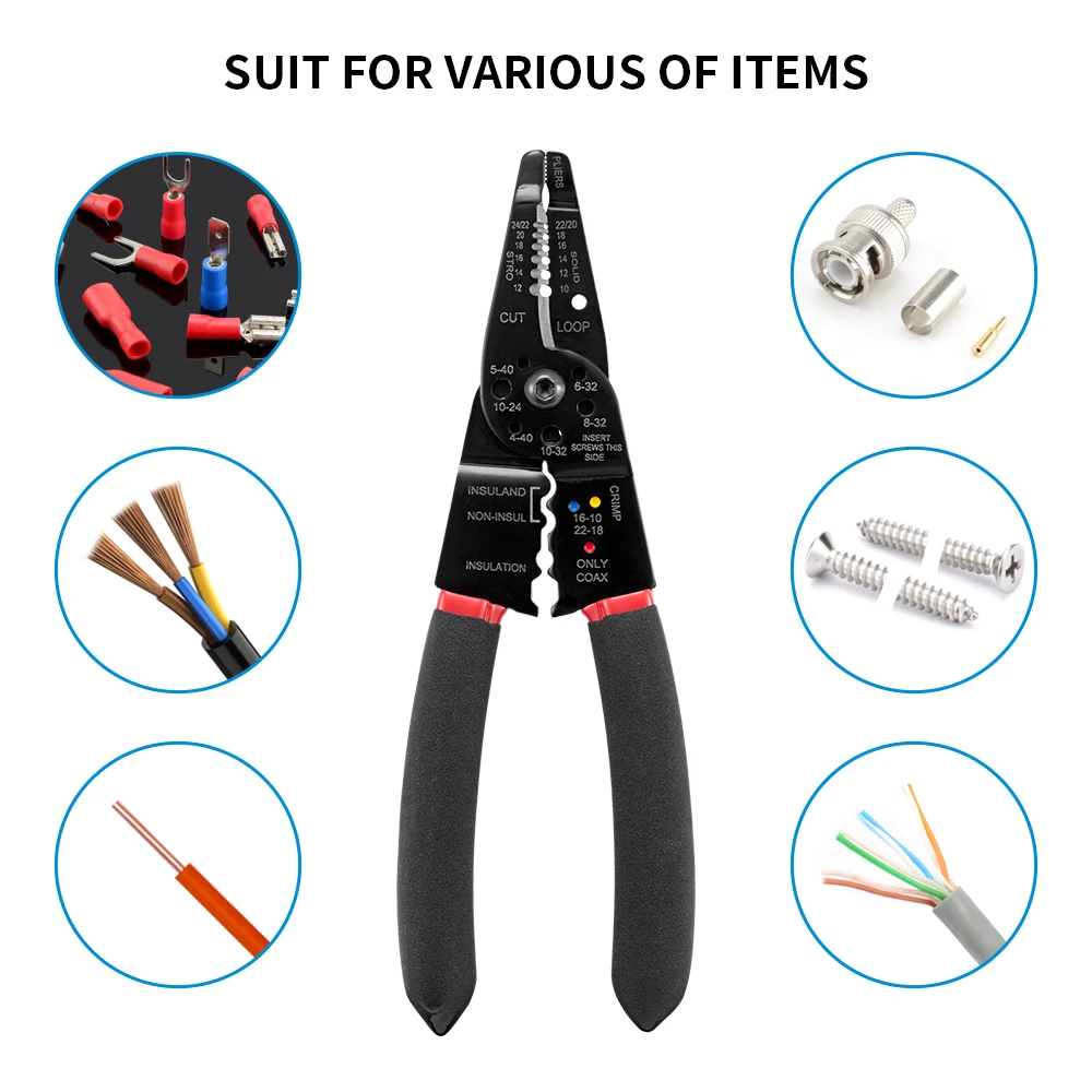 Multi-Functional Electrician Wire Stripper & Crimper Tool - Perfect For Peeling & Network Cabling