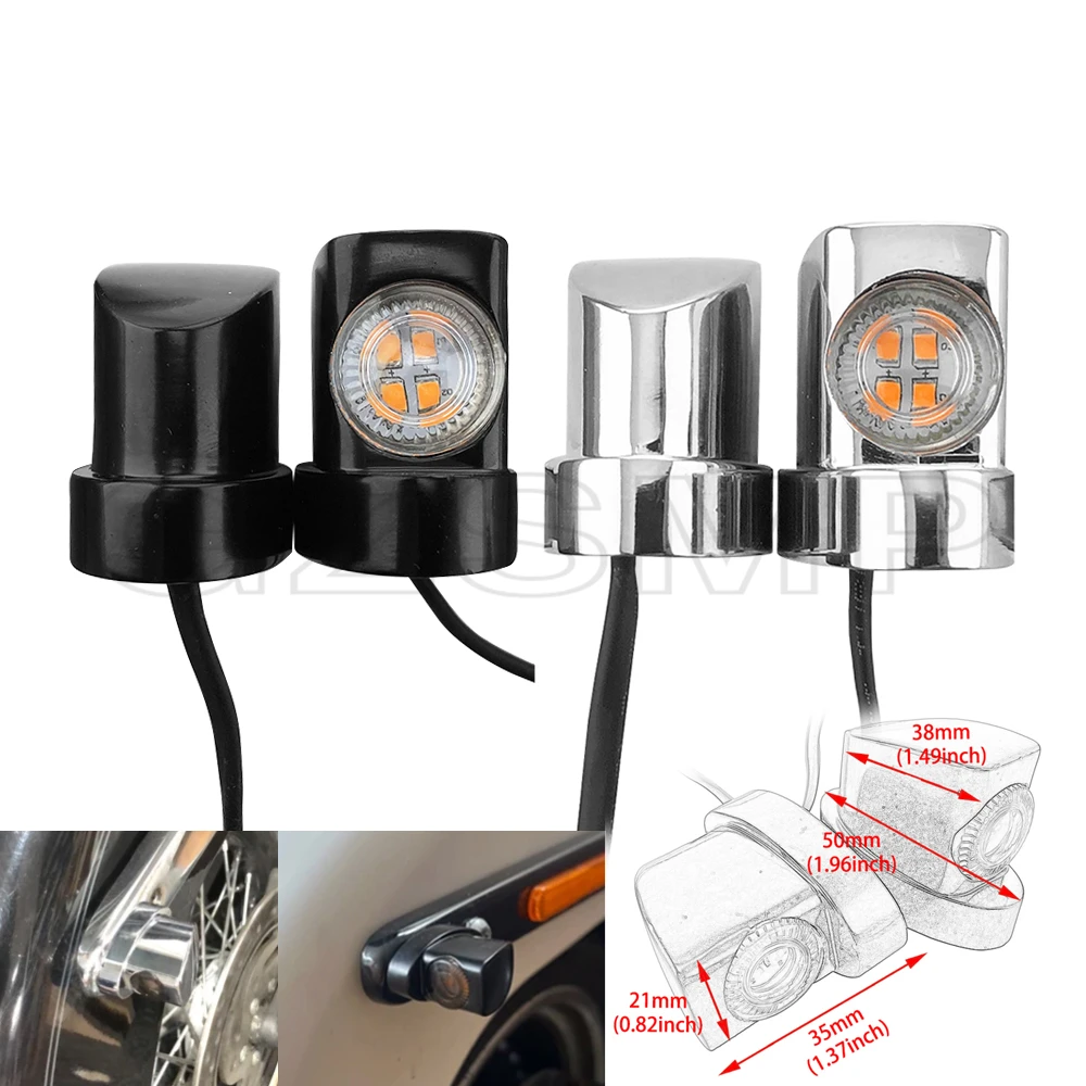 

12V Motorcycle Universal LED mini rear turn signal lamp Fender Struts led turn signals Amber Flasher indicator light