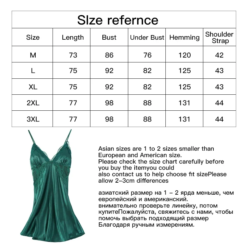 Women Lace Sexy Strap Nightdress V-neck Sleepwear Faux Silk Homewear Tempt Hollow Out Nightgown Lingerie With Chest Pad Pajamas