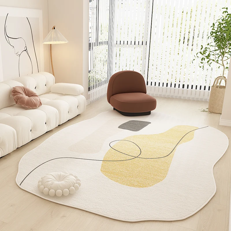 Modern Minimalist Bedroom Decor Bedside Carpet Irregular Plush Floor Mat Light Luxury Carpets for Living Room Home Non-slip Rug