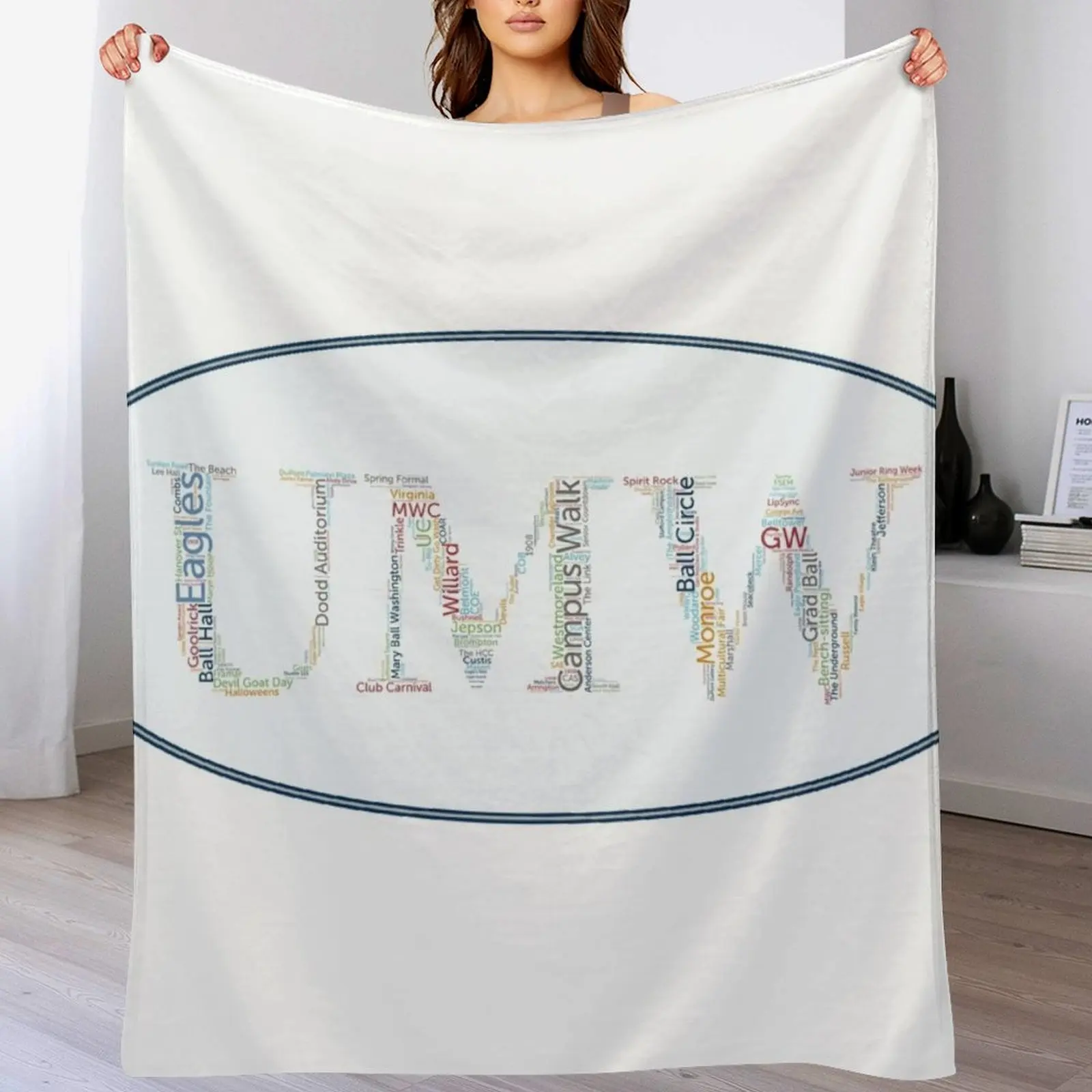

UMW in Words Throw Blanket Sofa Throw Softest Bed Fashionable Blankets