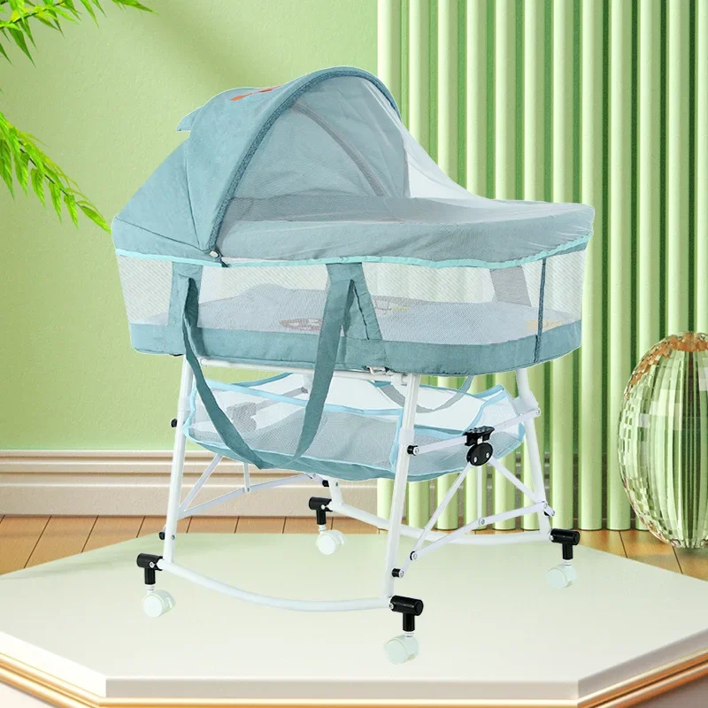 One-Button Folding Baby Cradle – Multi-Functional Newborn Bassinet, Portable Outdoor Baby Bed, Basket Bed for Infants