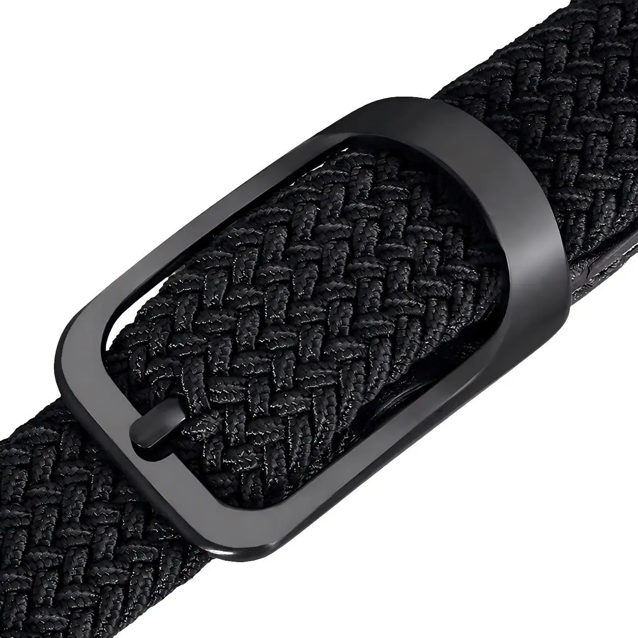 Men Women Elastic Stretch Woven Belt No-Hole Canvas Belts for Jeans Unisex Korean Style Versatile Casual Pants Waistband