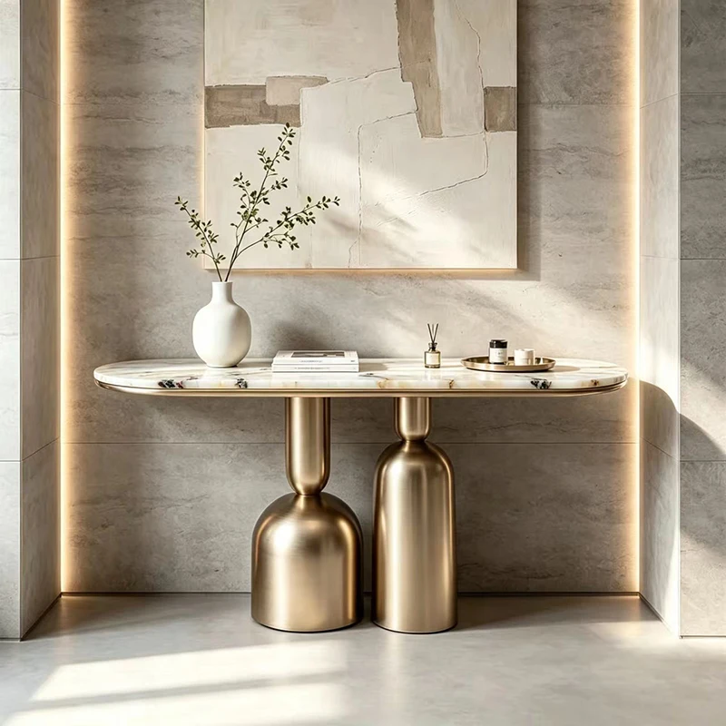 Premium Aesthetic Resistant Console Table Vintage Anti Slip Entryway Table Easy Clean Reception Mesa Hall Living Room Furniture
