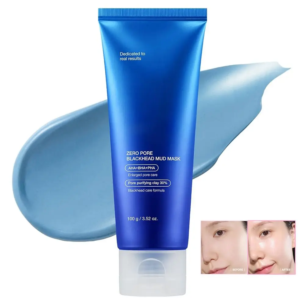 Máscara de barro coreana con espinillas de poros cero, con cepillo de gelatina, mascarilla refrescante para la piel, estiramiento de poros, mascarilla Facial de barro de secado rápido de 3 minutos