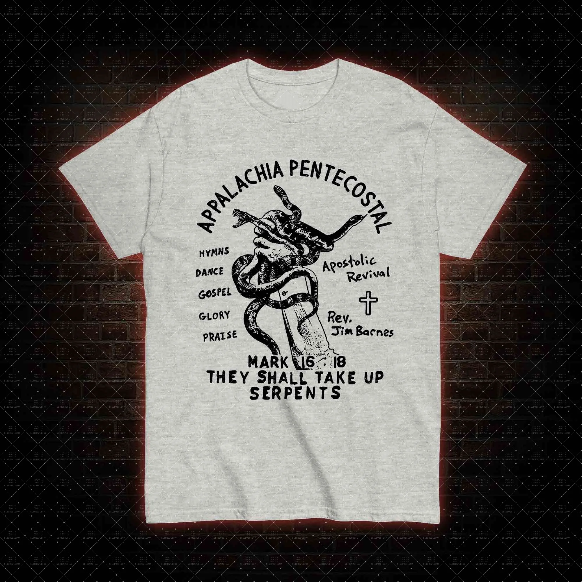 Retro Appalachian Folk Vintage Engraved Snake Distressed Graphic Casual Streetwear Tops