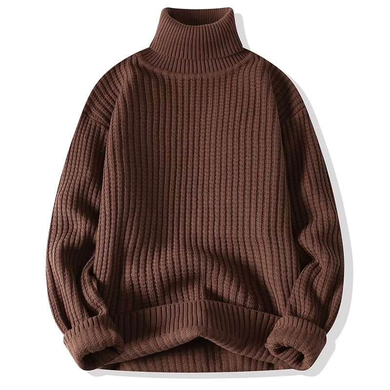 Autumn Winter New Mens Sweater Turtleneck Pullover Men Solid Color knit Sweater Business Casual Sweater Warm Pull Jumper