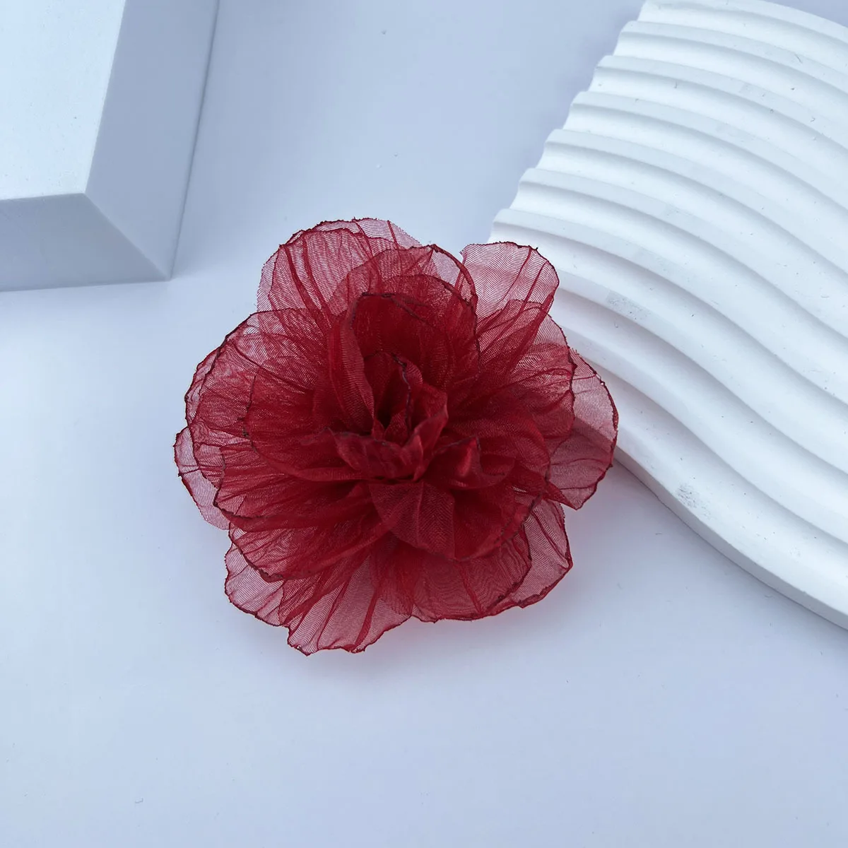 Advanced 9cm Mesh Brooch Clip with Handmade Flowers Paired with Clothing Corsage Accessories